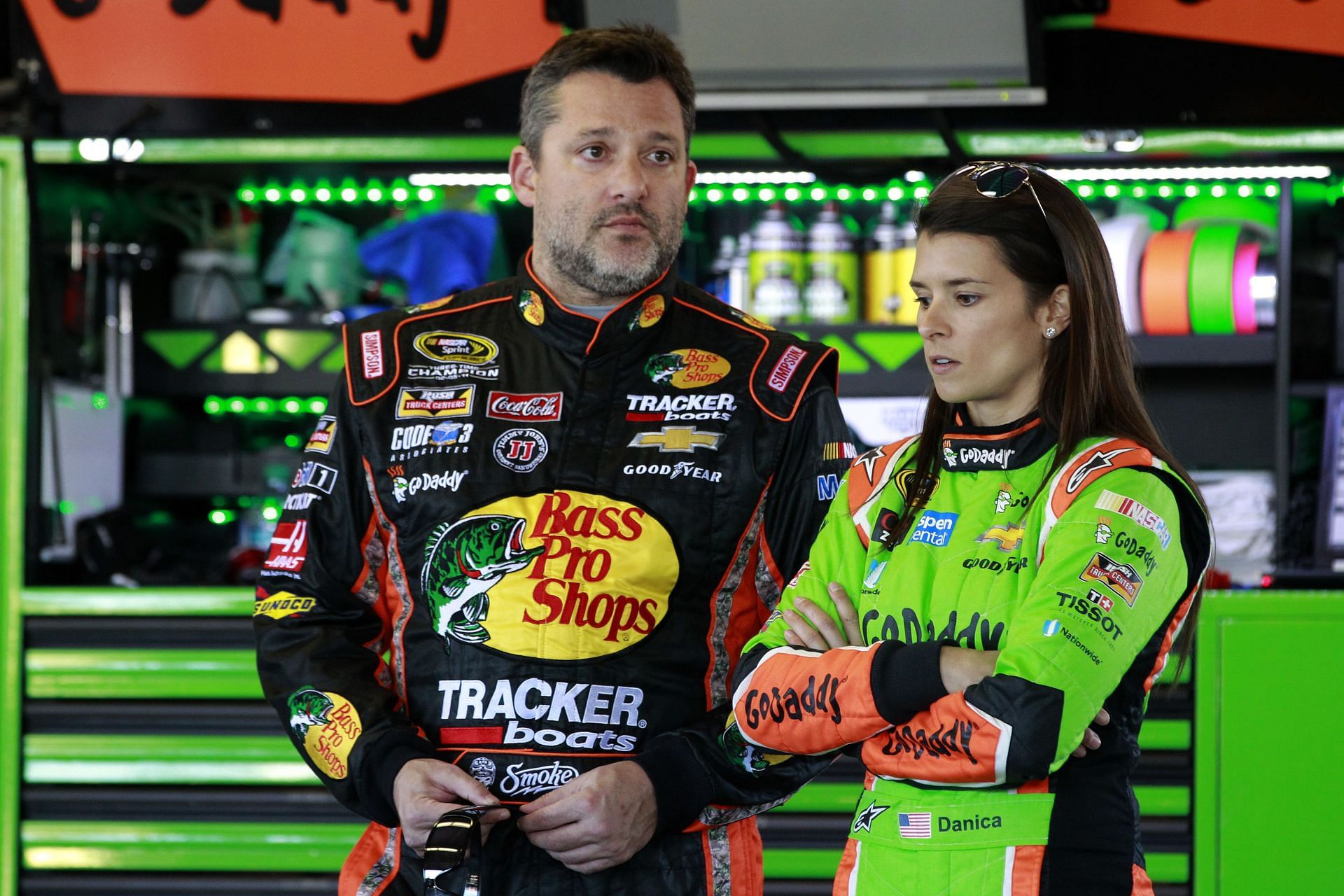 Tony Stewart with Danica Patrick at the 57th Annual Daytona 500 - Practice - Source: Getty
